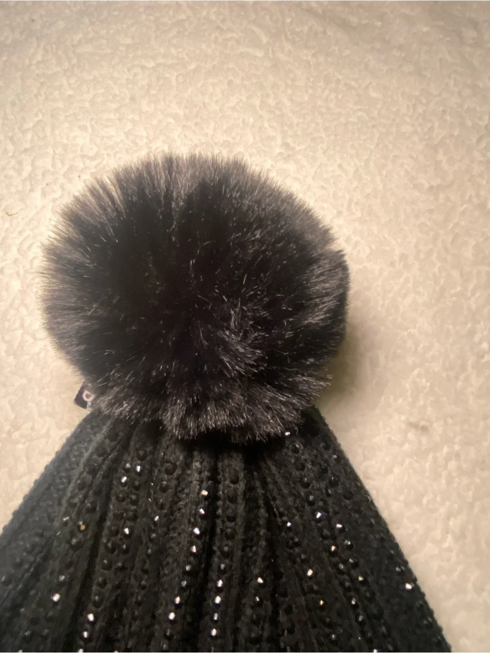 torrid Black Sequin Pom Pom Knit Beanie